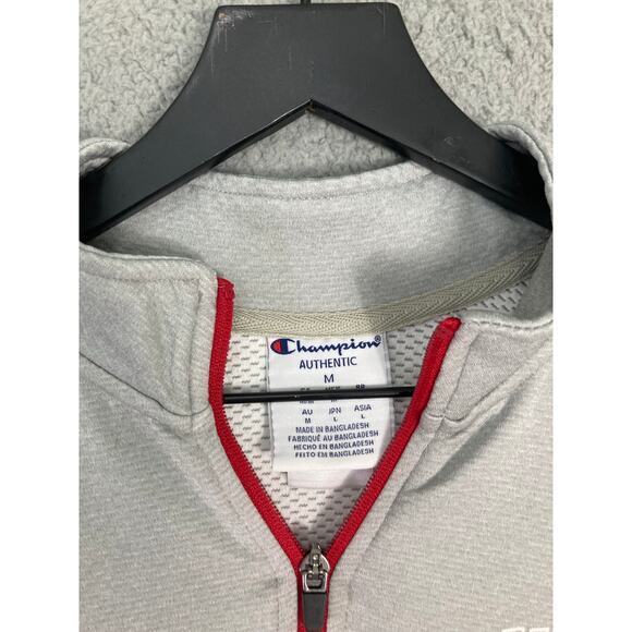 Champion Men's Alabama Quarter-Zip Pullover Sweatshirt Gray Size M - Picture 6 of 10